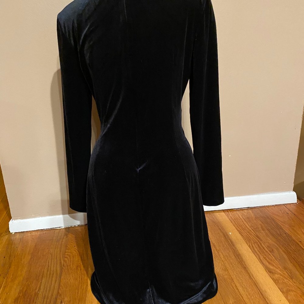 Muse Black Velvet Dress W/Beading - Picture 7 of 7